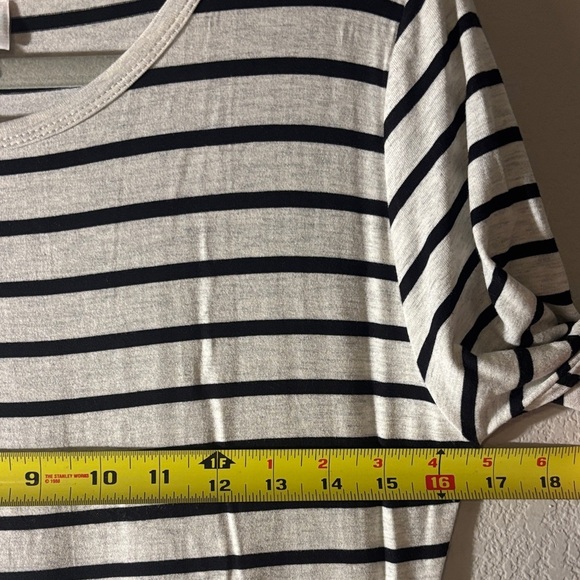 Striped Black and White LulaRoe “Julia” Midi Dress - Picture 6 of 8